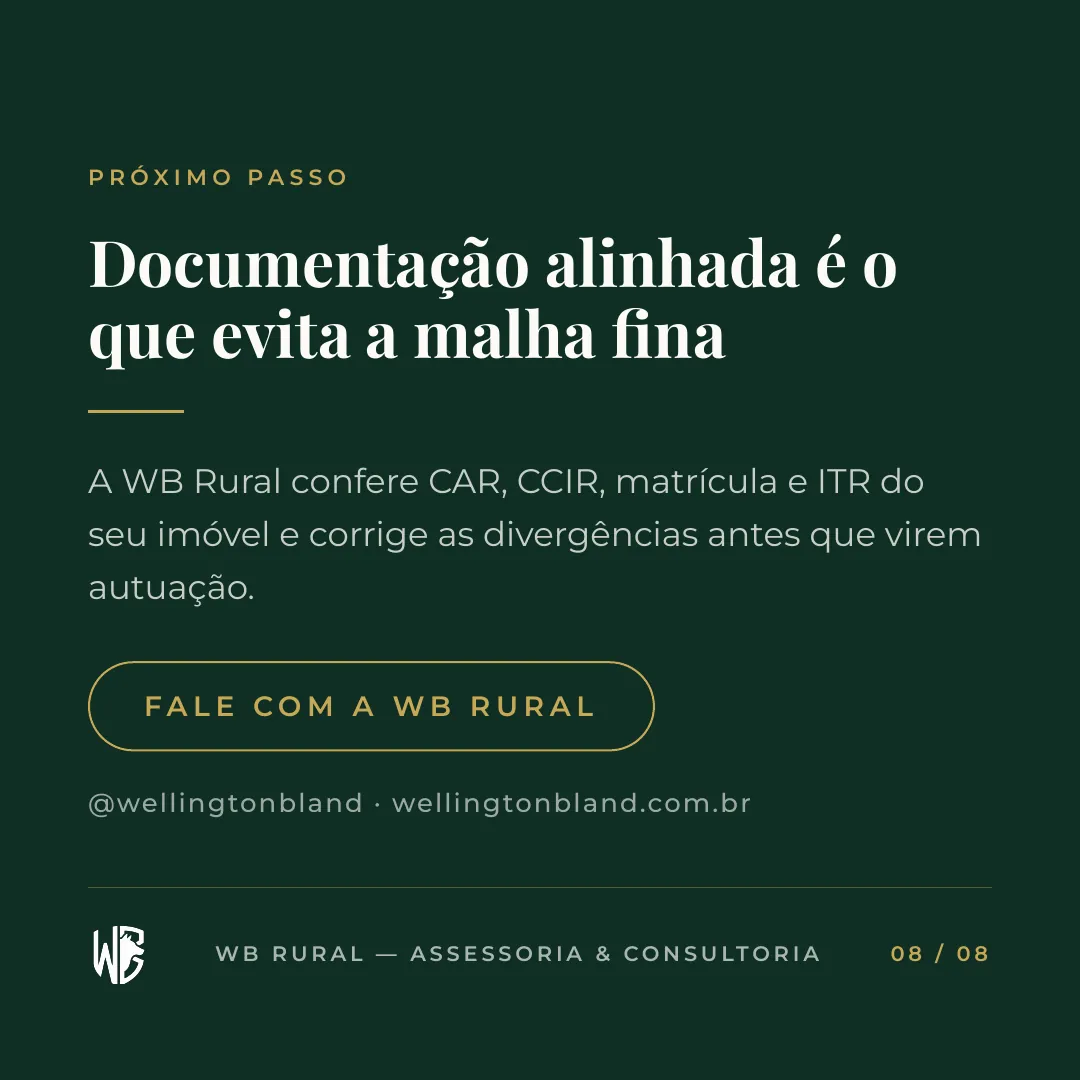 Malha fina do ITR: por que tanto produtor cai — slide 8