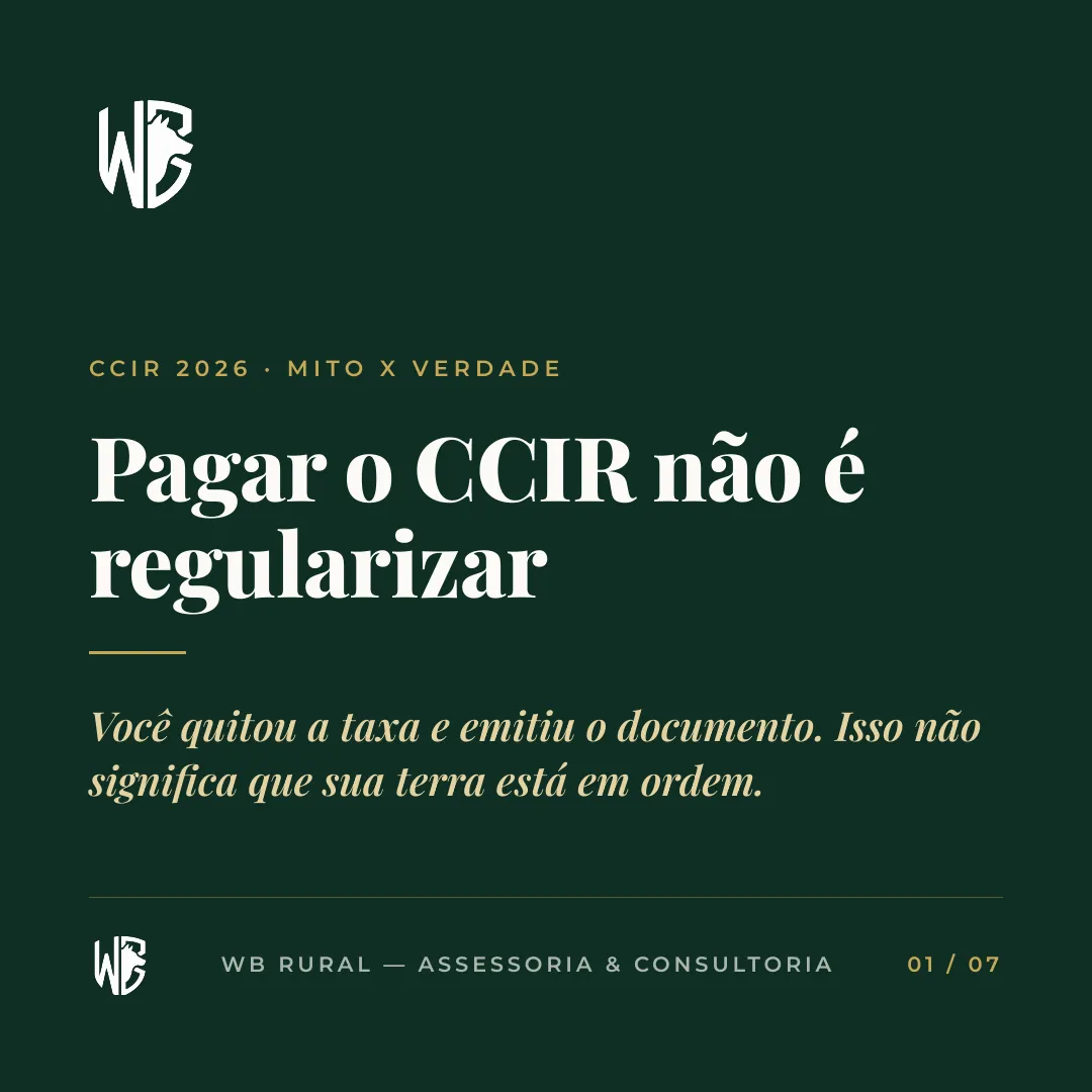Pagar o CCIR não é regularizar — slide 1