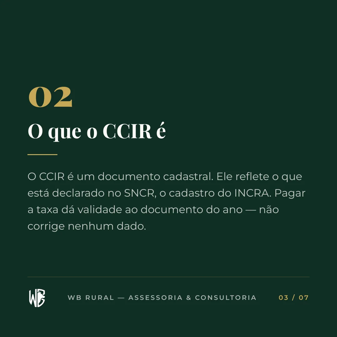 Pagar o CCIR não é regularizar — slide 3