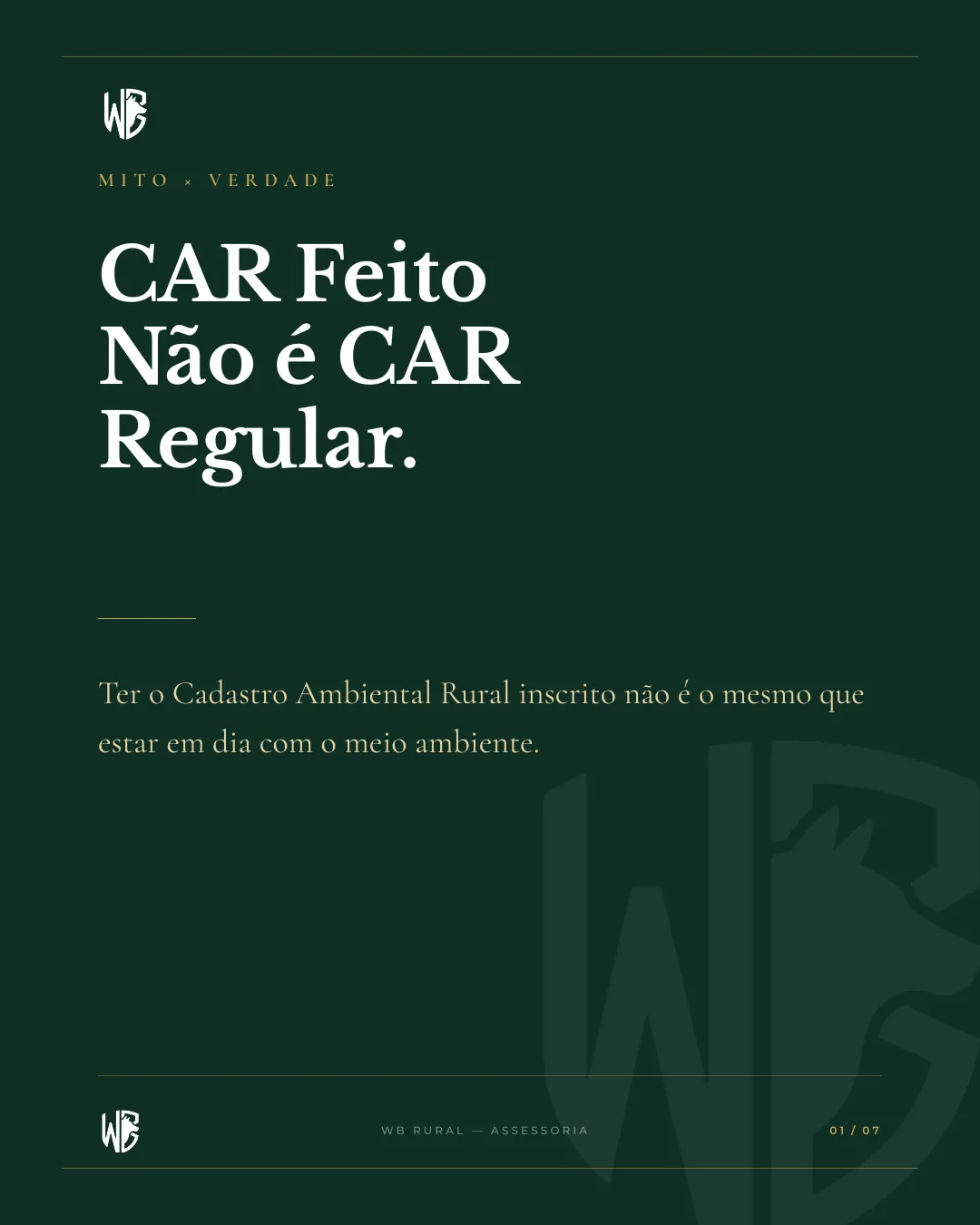 CAR Feito Não é CAR Regular. — slide 1