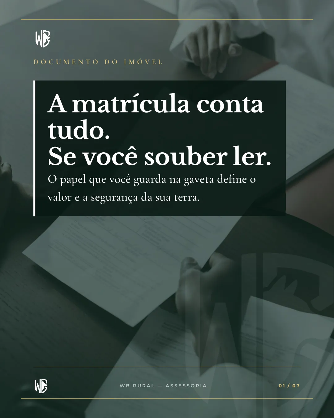 A matrícula conta tudo. Se você souber ler. — slide 1