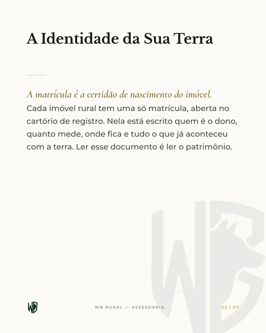 A matrícula conta tudo. Se você souber ler. — slide 2