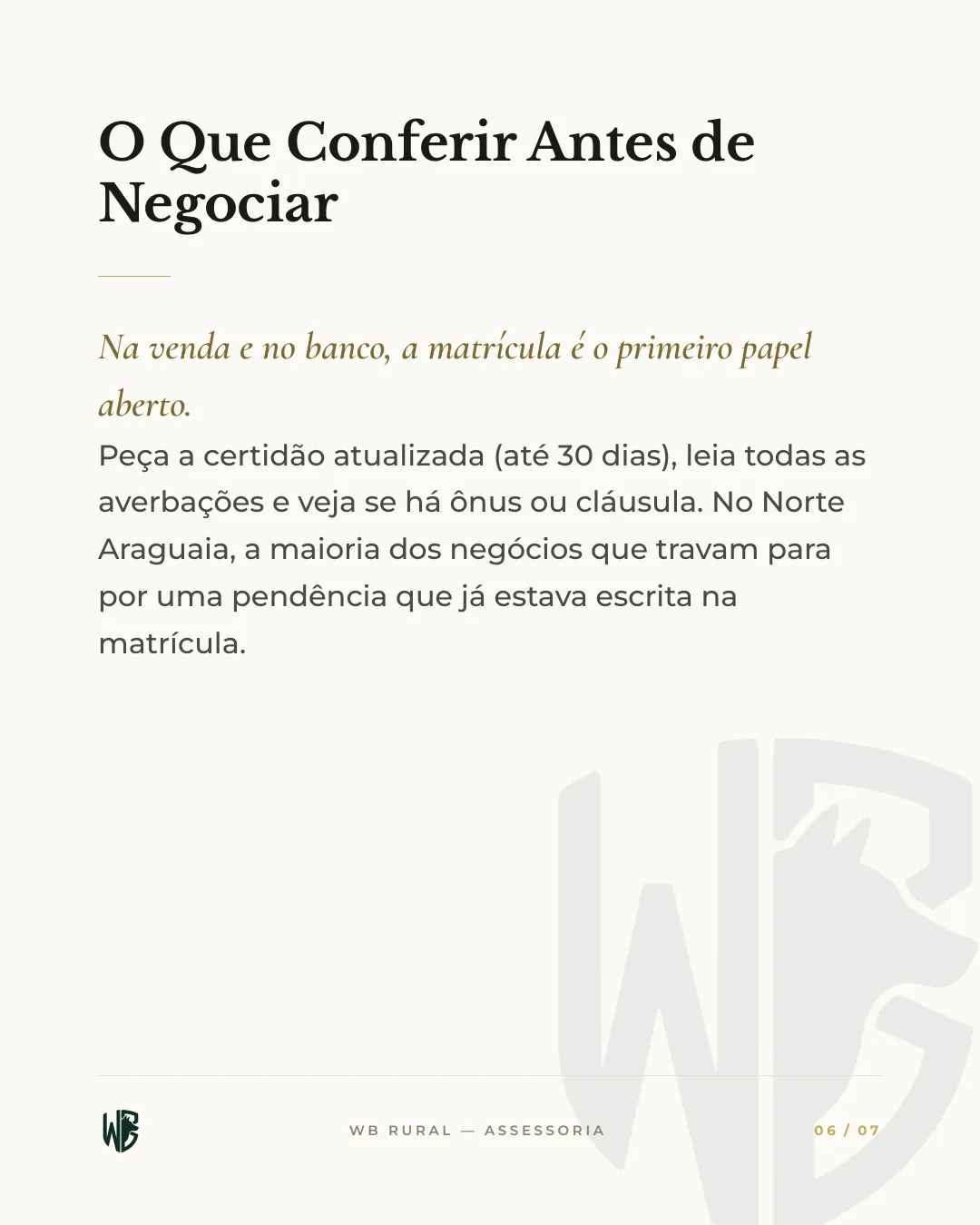 A matrícula conta tudo. Se você souber ler. — slide 6