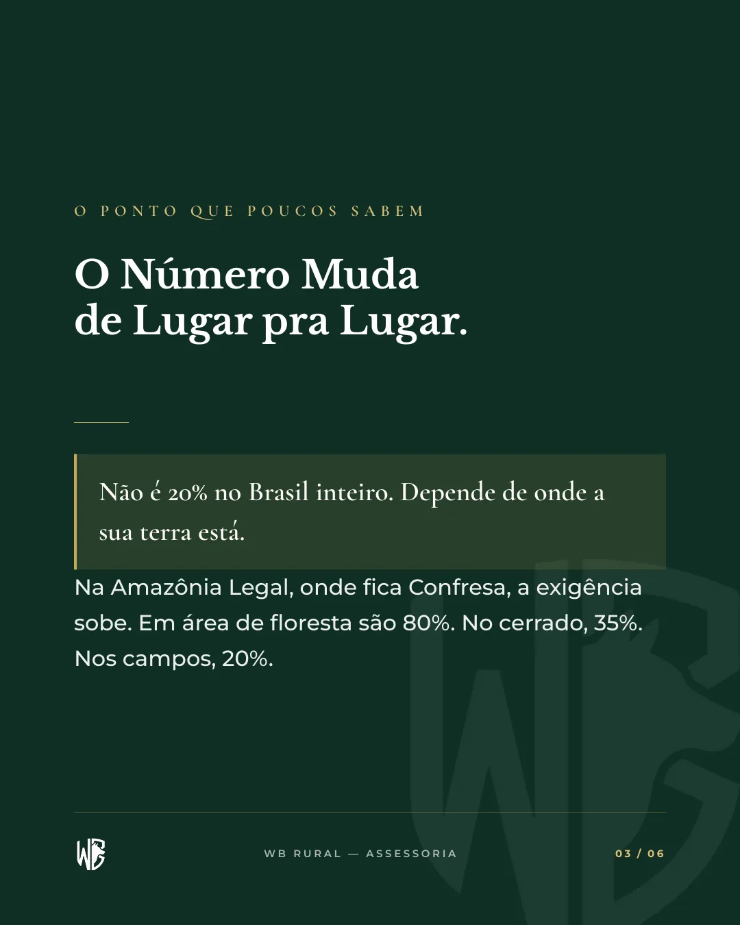 AQUI, A LEI MANDA DEIXAR 80% DE MATA — slide 3